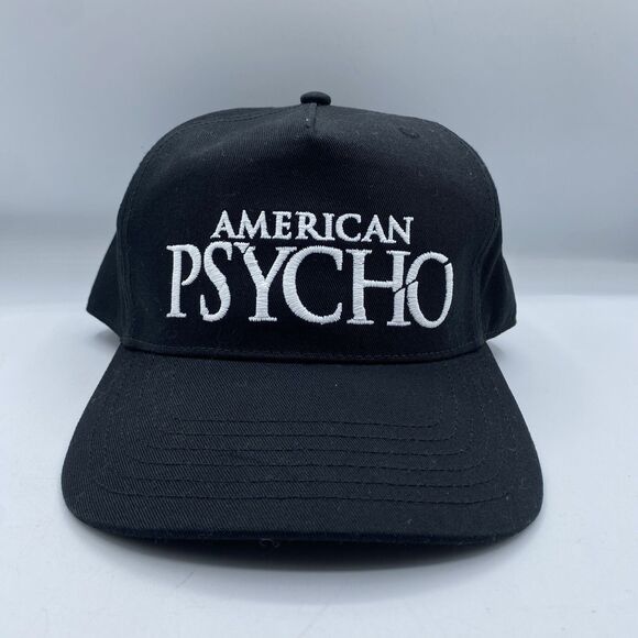 American Psycho Hat Adult OSFM Snapback Black Adjustable Horror Movie NWOT - Picture 1 of 9